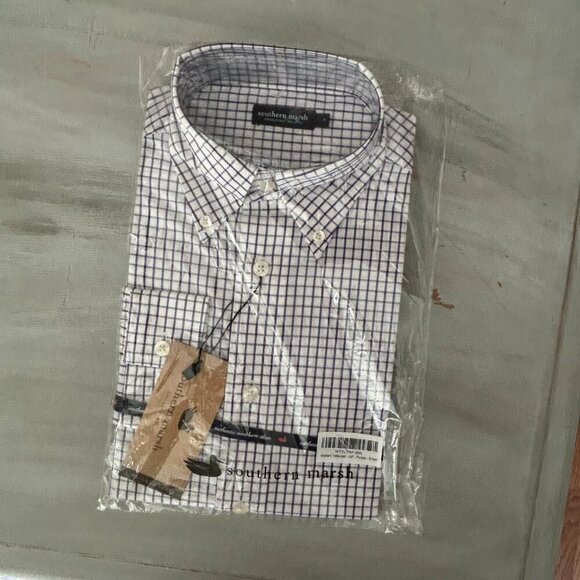 NWT Southern Marsh Tattersall Long Sleeve Button Down Shirt Size Small Preppy - Picture 5 of 7